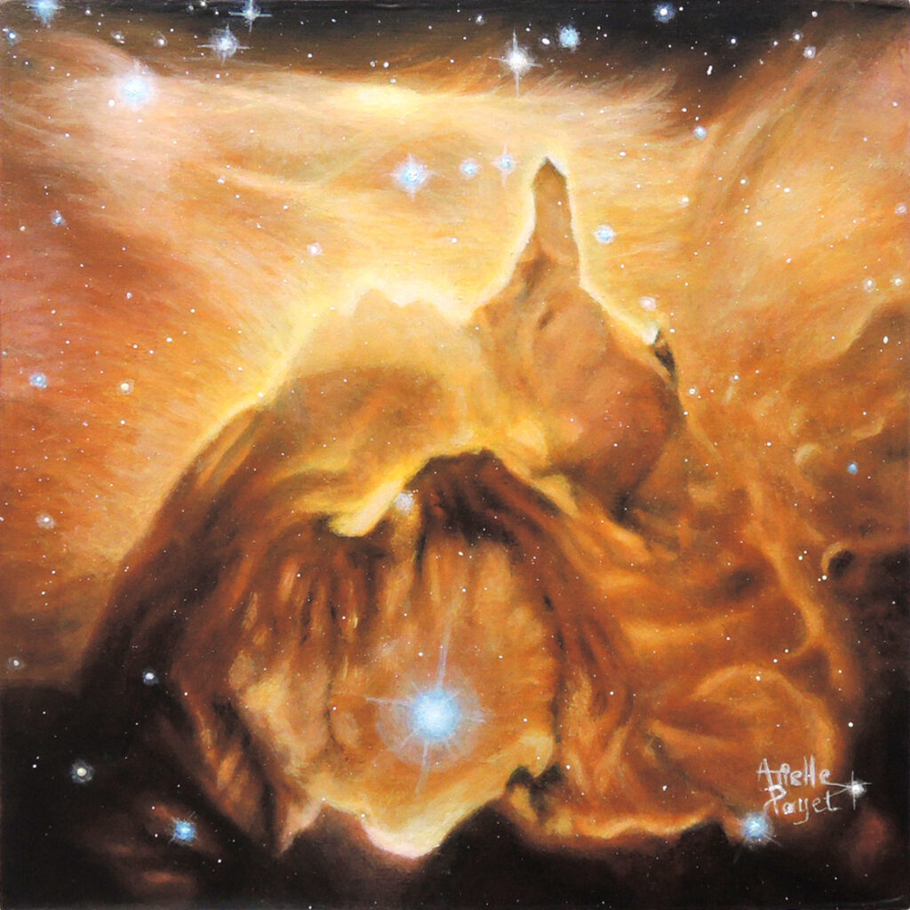 Peinture à l'acrylique de la nébuleuse NGC 6357 par Arielle Payet intitulée "Home"