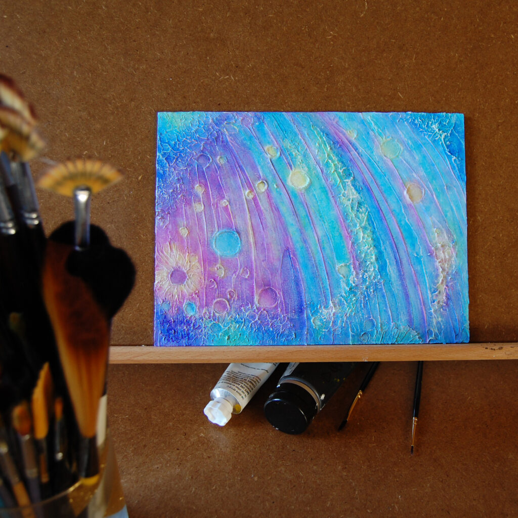 Tableau "Mercure 0.3" à l'atelier de l'artiste