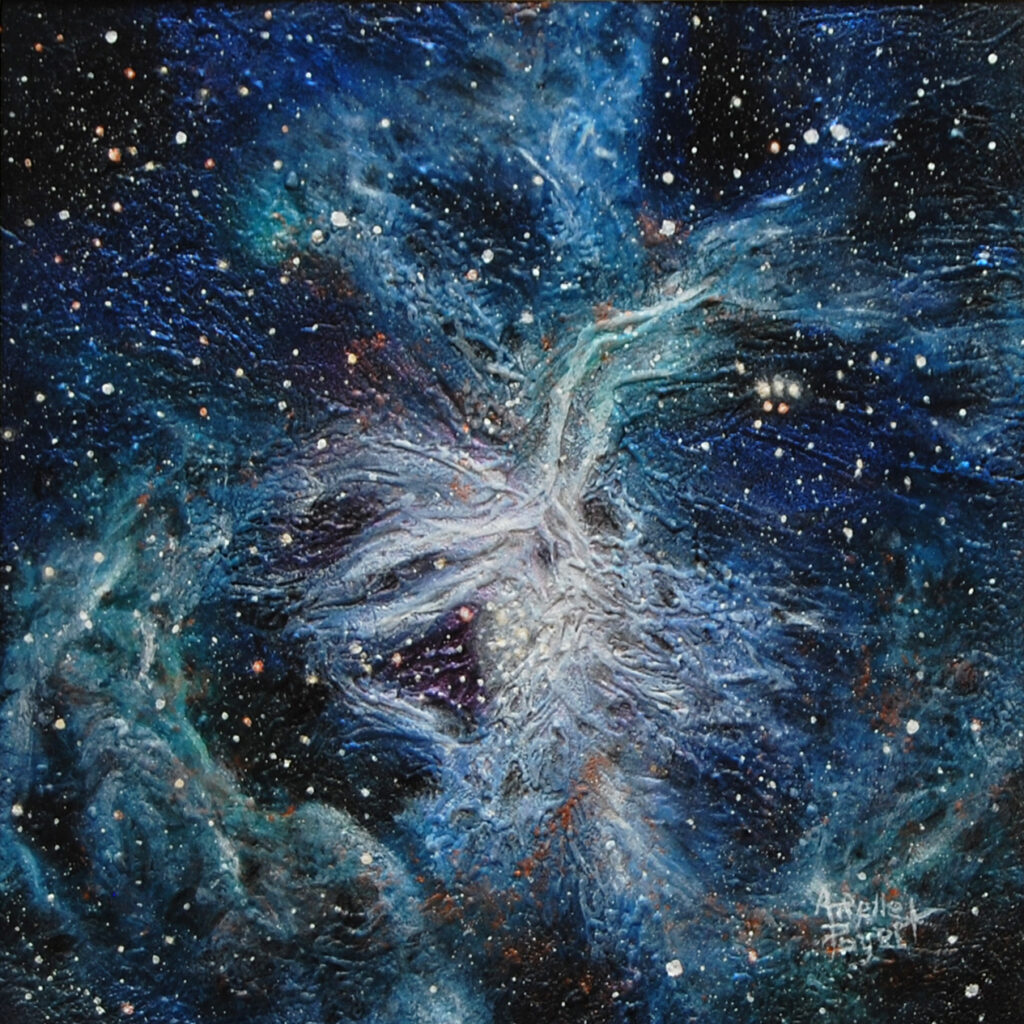 Peinture à l'acrylique de la nébuleuse de la tarentule par Arielle Payet
