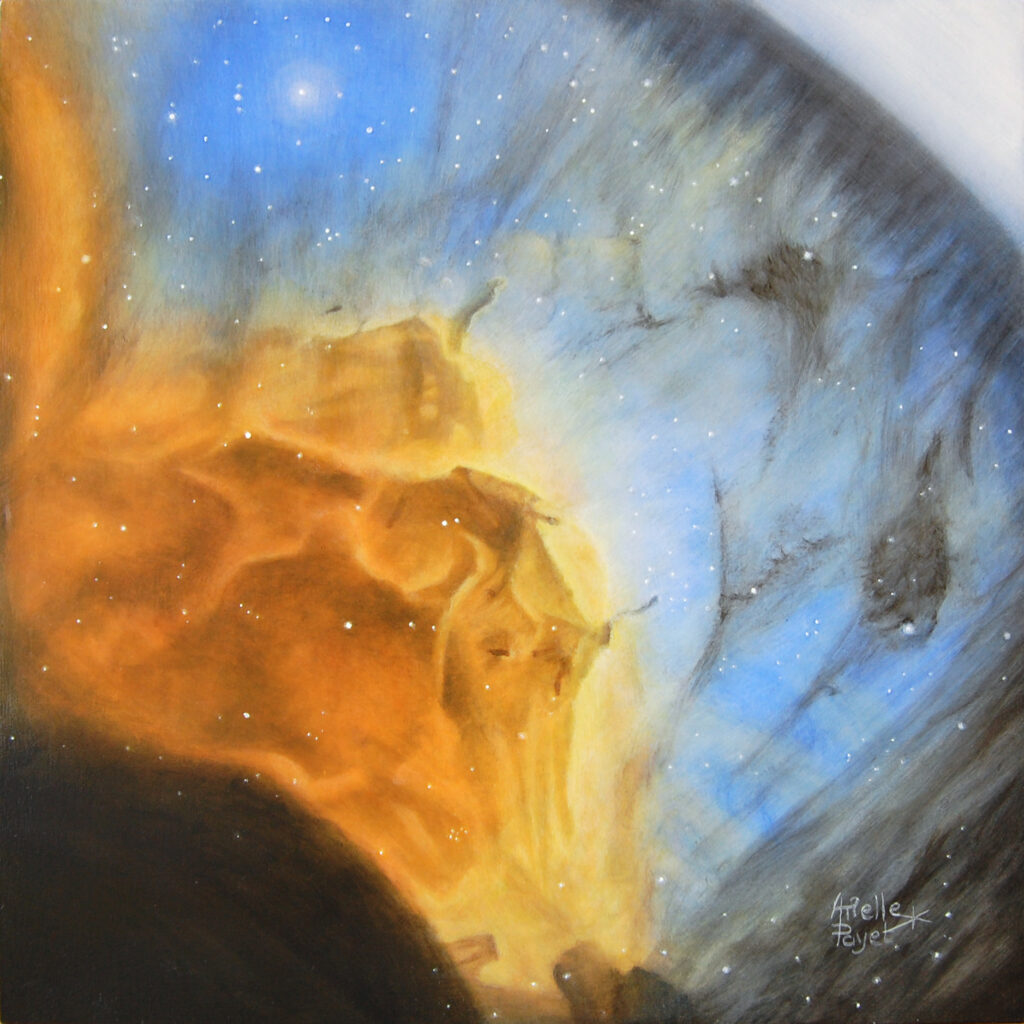 Peinture initulée "Les yeux dans les cieux" par Arielle Payet