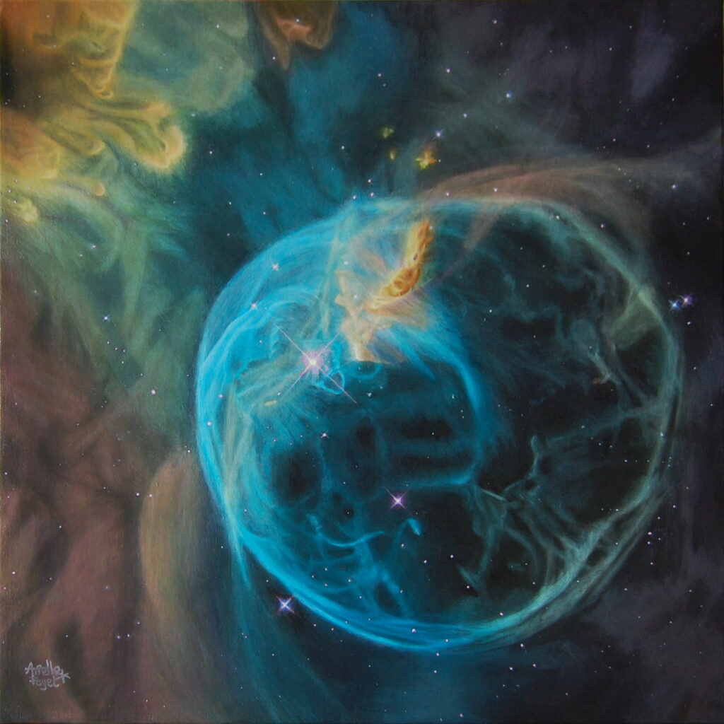 Peinture de la nébuleuse de la bulle par Arielle Payet