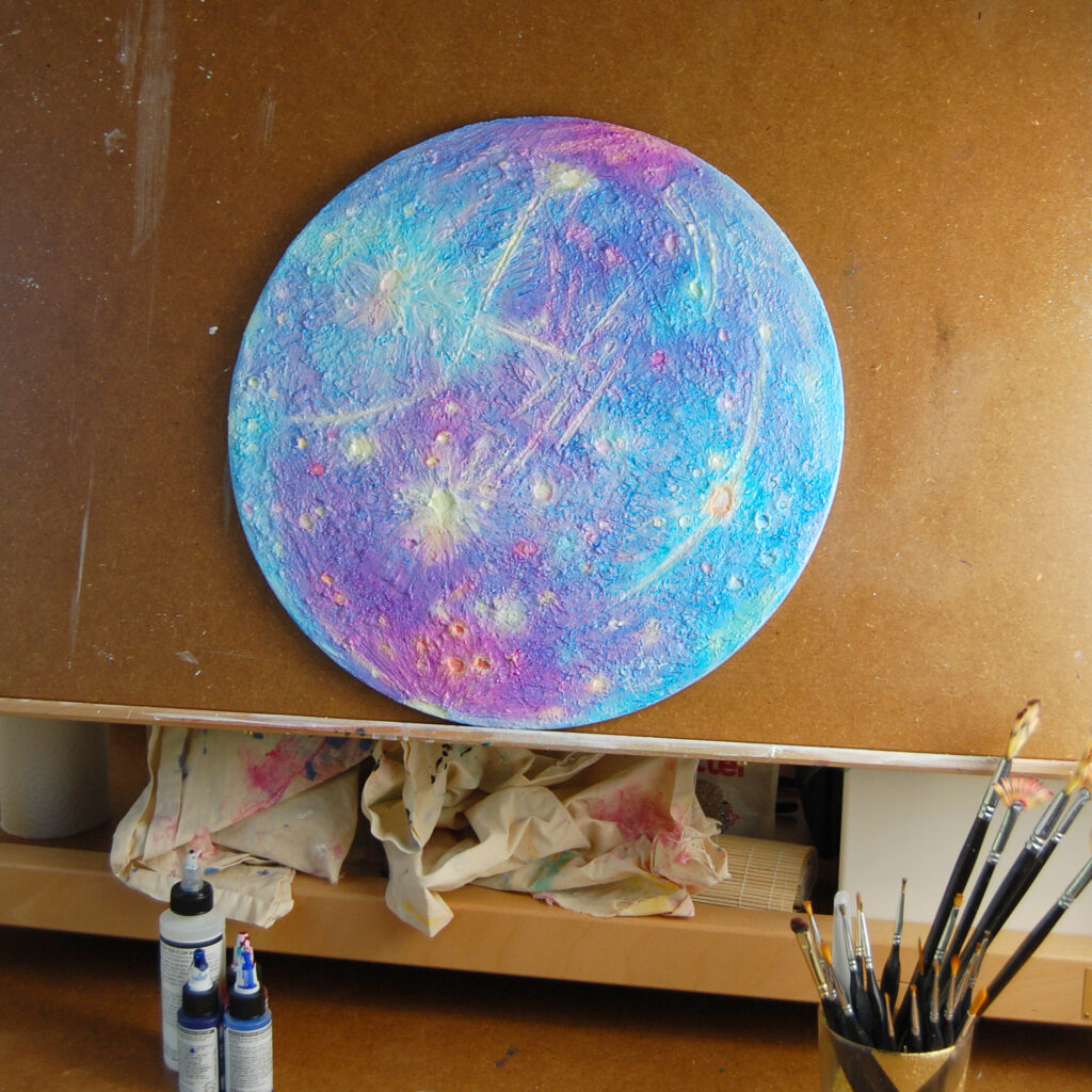 Peinture "Mercurychrome" d'Arielle Payet à son atelier